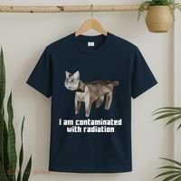 Funny I Am Contaminated With Radiation Ironic Cat Meme T-Shirt thumb 2