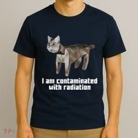 Funny I Am Contaminated With Radiation Ironic Cat Meme T-Shirt thumb 3