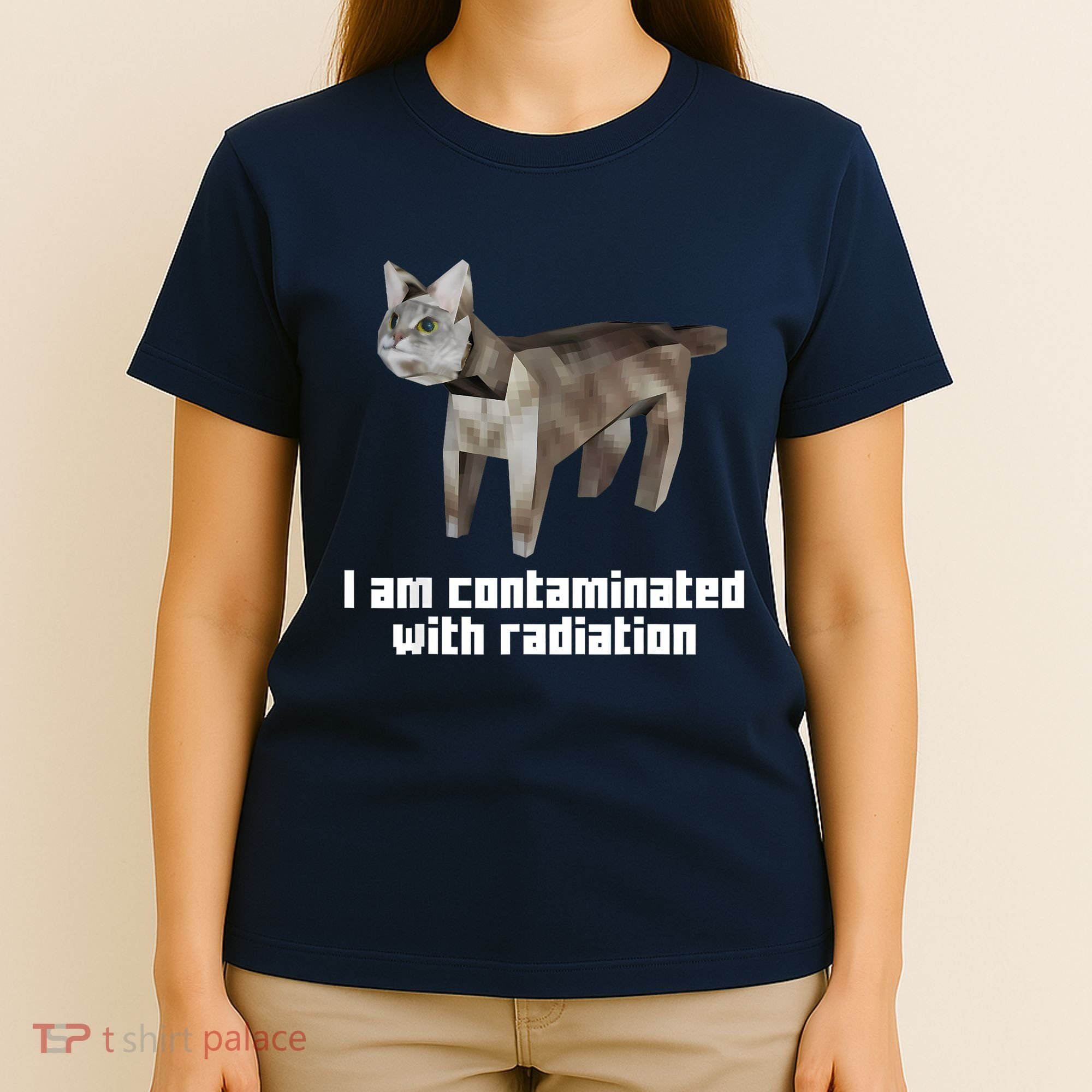 Funny I Am Contaminated With Radiation Ironic Cat Meme T-Shirt