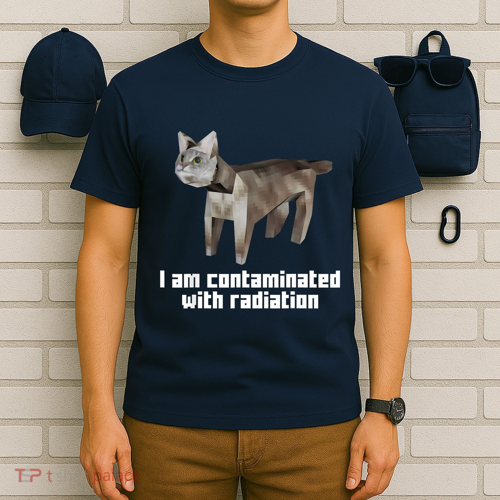 Funny I Am Contaminated With Radiation Ironic Cat Meme T-Shirt