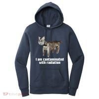 Funny I Am Contaminated With Radiation Ironic Cat Meme Women's Hoodie thumb 0