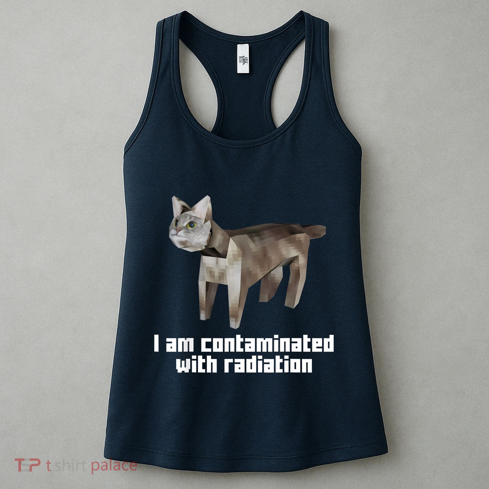 Funny I Am Contaminated With Radiation Ironic Cat Meme Women's Tank Top