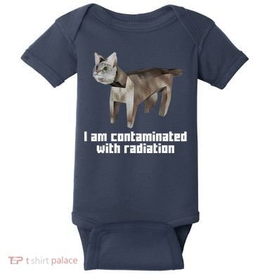 Funny I Am Contaminated With Radiation Ironic Cat Meme Baby Bodysuit