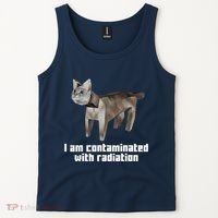 Funny I Am Contaminated With Radiation Ironic Cat Meme Tank Top thumb 2