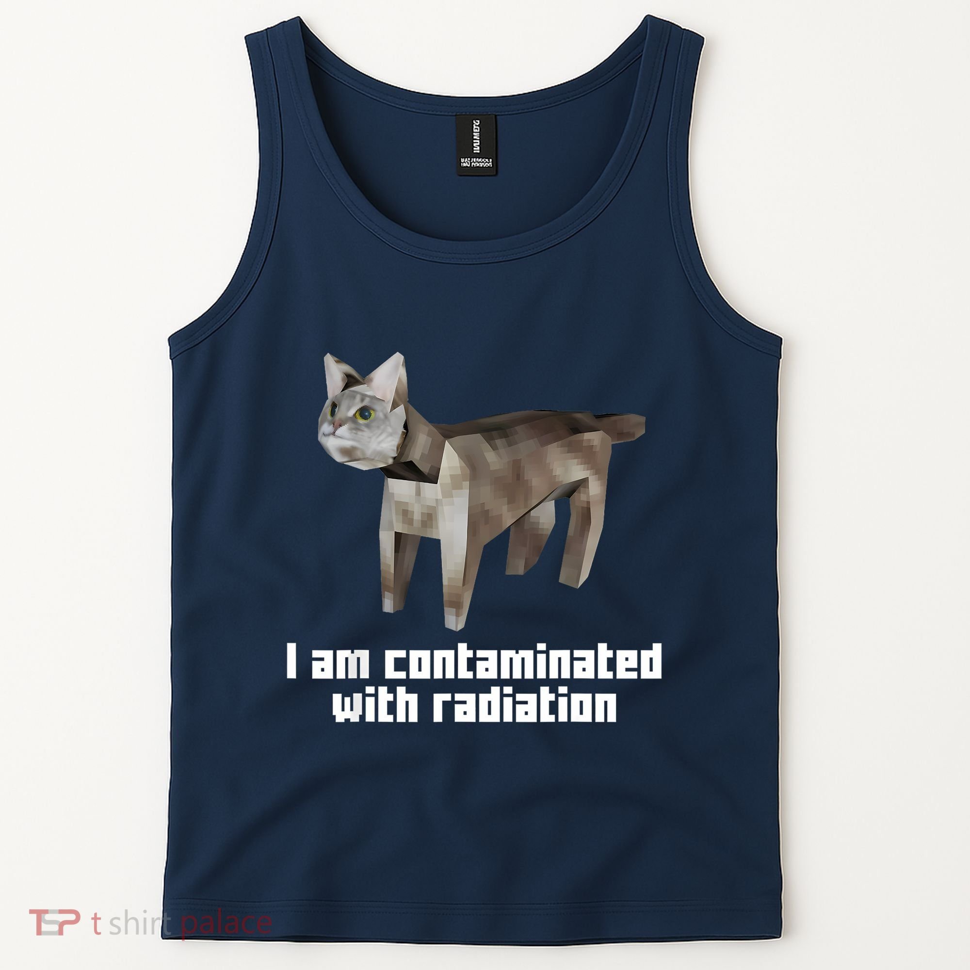 Funny I Am Contaminated With Radiation Ironic Cat Meme Tank Top