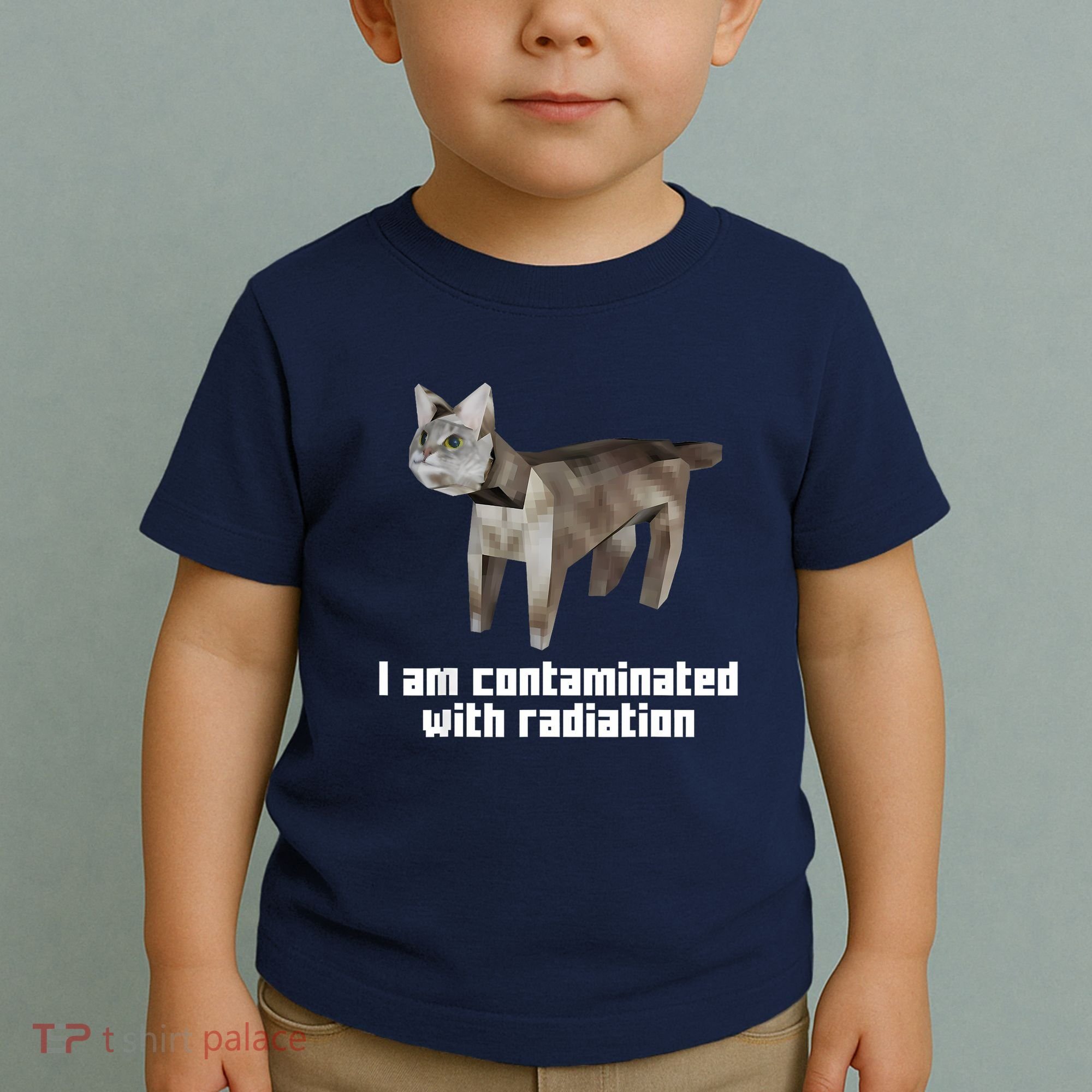 Funny I Am Contaminated With Radiation Ironic Cat Meme Toddler T-Shirt