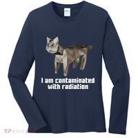 Funny I Am Contaminated With Radiation Ironic Cat Meme Women's Long Sleeve Shirt thumb 0