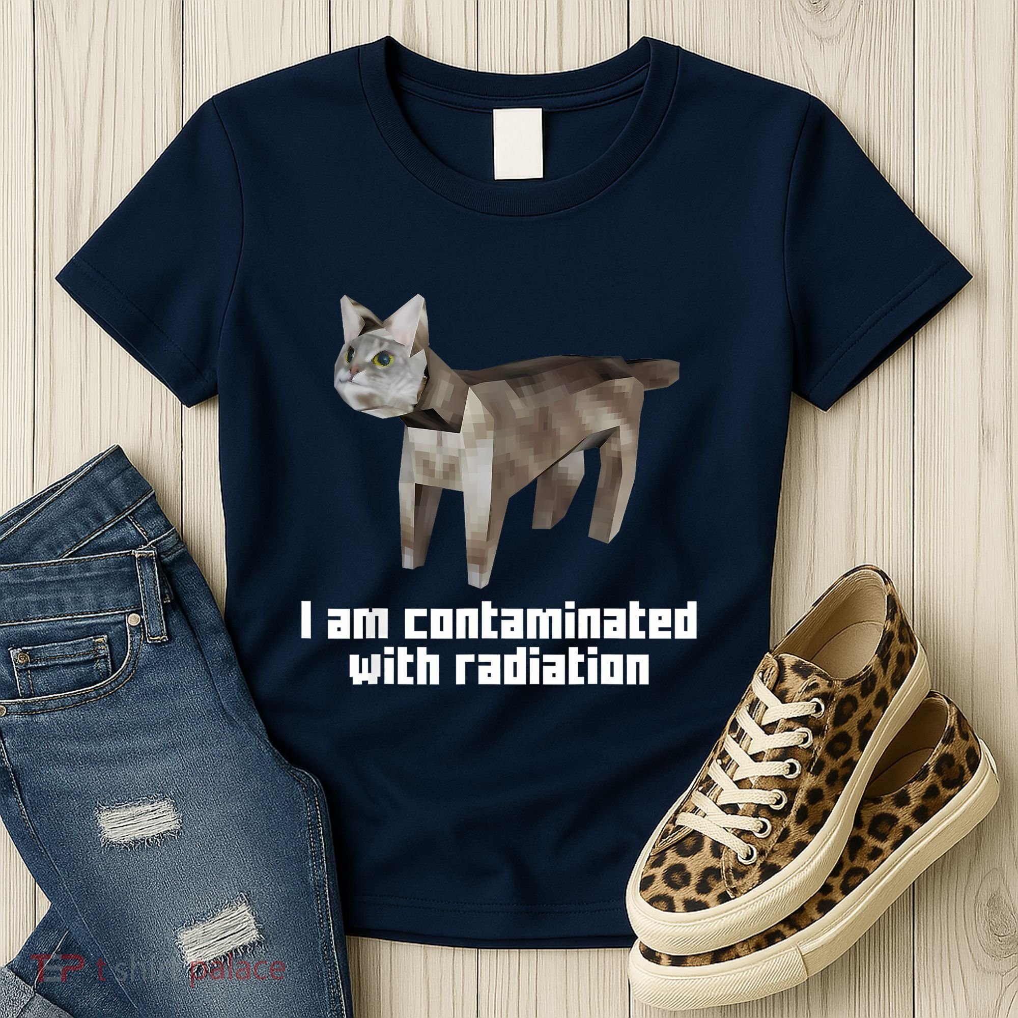 Funny I Am Contaminated With Radiation Ironic Cat Meme Women's T-Shirt