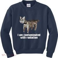 Funny I Am Contaminated With Radiation Ironic Cat Meme Kids Sweatshirt thumb 0