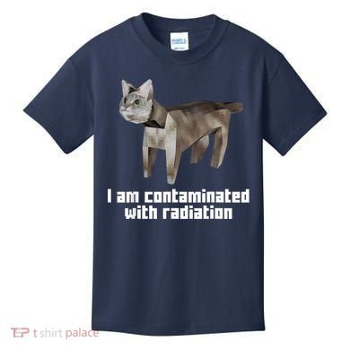 Funny I Am Contaminated With Radiation Ironic Cat Meme Kids T-Shirt