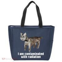 Funny I Am Contaminated With Radiation Ironic Cat Meme Tote Bag thumb 0