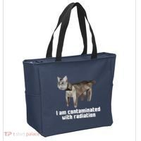 Funny I Am Contaminated With Radiation Ironic Cat Meme Tote Bag thumb 2