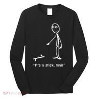 Funny ItS A Stick Man Stickman Costume Stick Figure Long Sleeve Shirt thumb 0