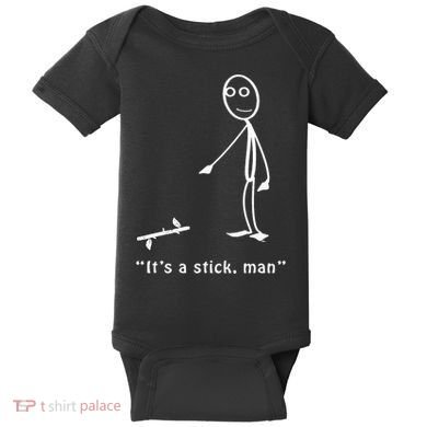 Funny ItS A Stick Man Stickman Costume Stick Figure Baby Bodysuit