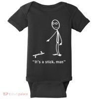 Funny ItS A Stick Man Stickman Costume Stick Figure Baby Bodysuit thumb 0