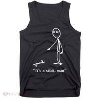 Funny ItS A Stick Man Stickman Costume Stick Figure Tank Top thumb 0