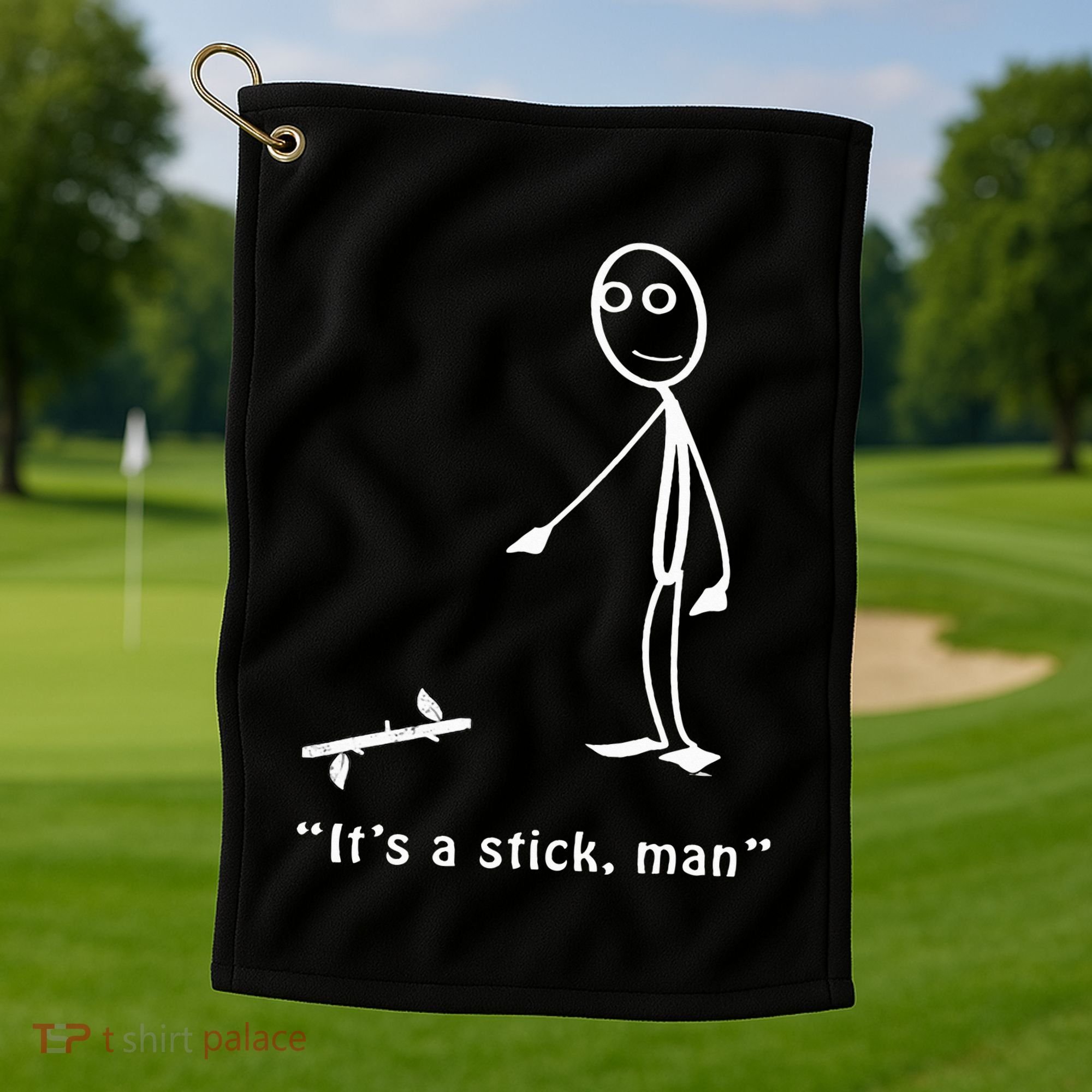 Funny ItS A Stick Man Stickman Costume Stick Figure Golf Towel