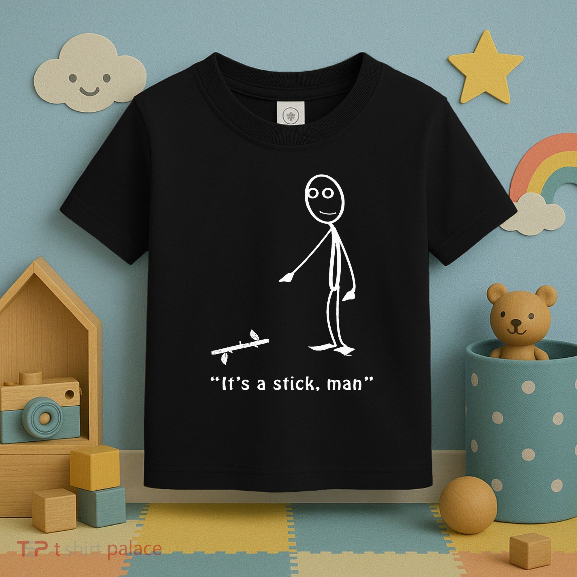 Funny ItS A Stick Man Stickman Costume Stick Figure Toddler T-Shirt