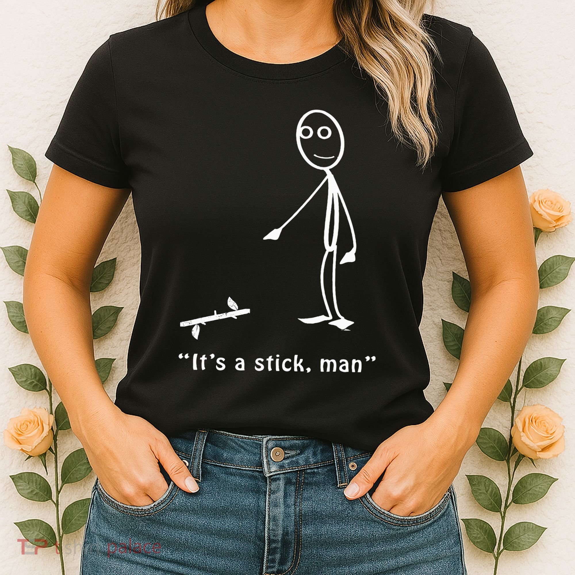 Funny ItS A Stick Man Stickman Costume Stick Figure Women's T-Shirt