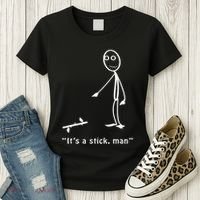 Funny ItS A Stick Man Stickman Costume Stick Figure Women's T-Shirt thumb 3