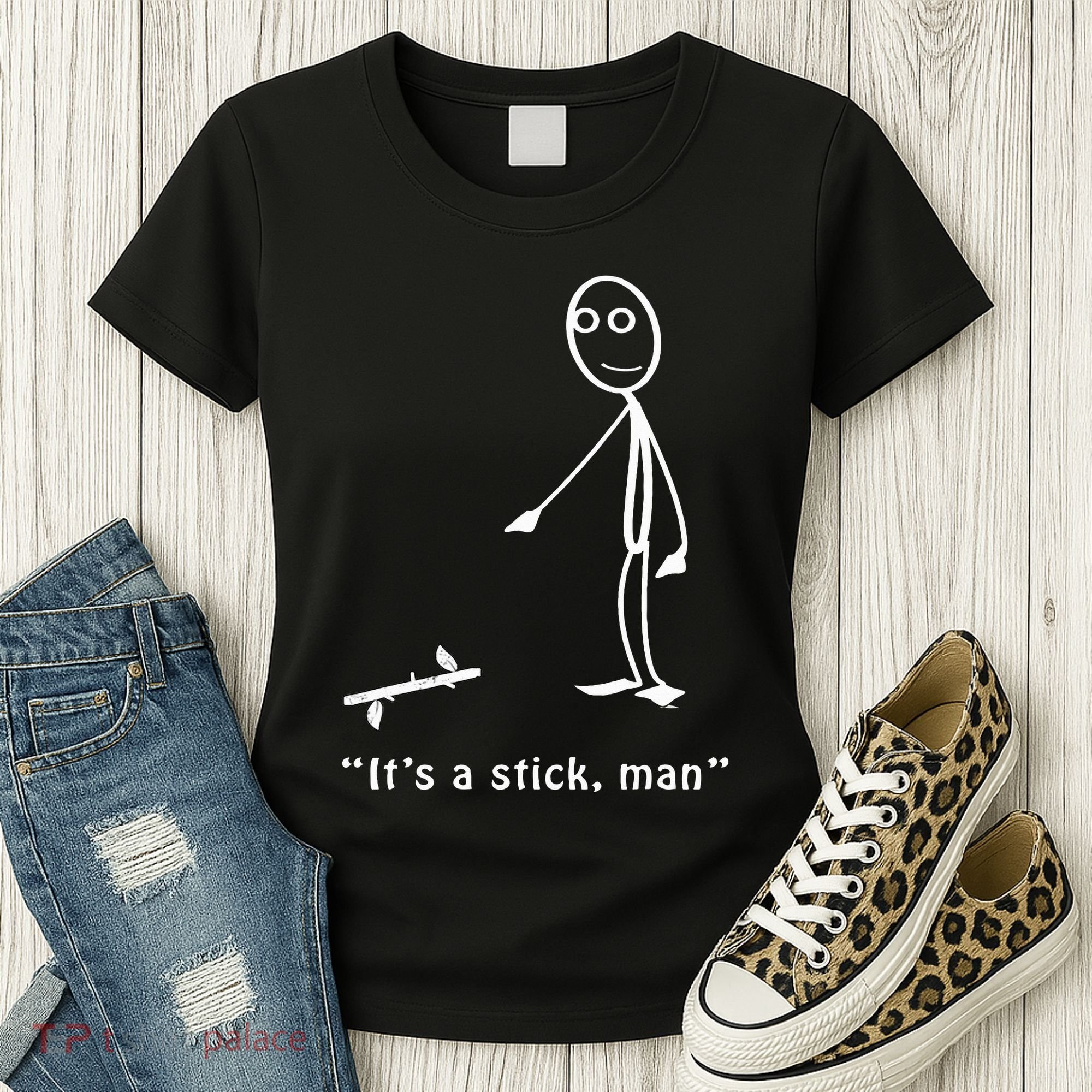 Funny ItS A Stick Man Stickman Costume Stick Figure Women's T-Shirt