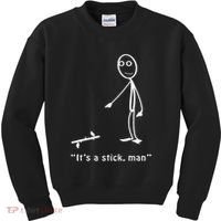 Funny ItS A Stick Man Stickman Costume Stick Figure Kids Sweatshirt thumb 0