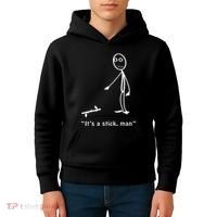 Funny ItS A Stick Man Stickman Costume Stick Figure Kids Hoodie thumb 4