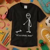 Funny ItS A Stick Man Stickman Costume Stick Figure Kids T-Shirt thumb 3