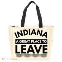 Funny Indiana A Great Place To Leave Sarcastic Indiana Retro Tote Bag thumb 0