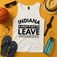 Funny Indiana A Great Place To Leave Sarcastic Indiana Retro Tank Top thumb 4