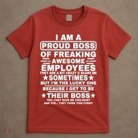 Funny I Am A Proud Boss Of Freaking Awesome Employees Boss T-Shirt thumb 4