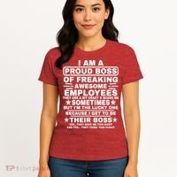 Funny I Am A Proud Boss Of Freaking Awesome Employees Boss Women's T-Shirt thumb 4
