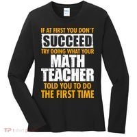 Funny If At First You Don't Succeed Math Teacher Women's Long Sleeve Shirt thumb 0