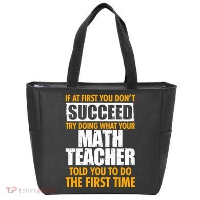 Funny If At First You Don't Succeed Math Teacher Tote Bag