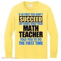 Funny If At First You Don't Succeed Math Teacher Kids Long Sleeve Shirt thumb 0