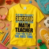 Funny If At First You Don't Succeed Math Teacher Kids T-Shirt thumb 3