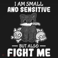 Funny I am small and sensitive but also fight me cat Women's Hoodie thumb 2