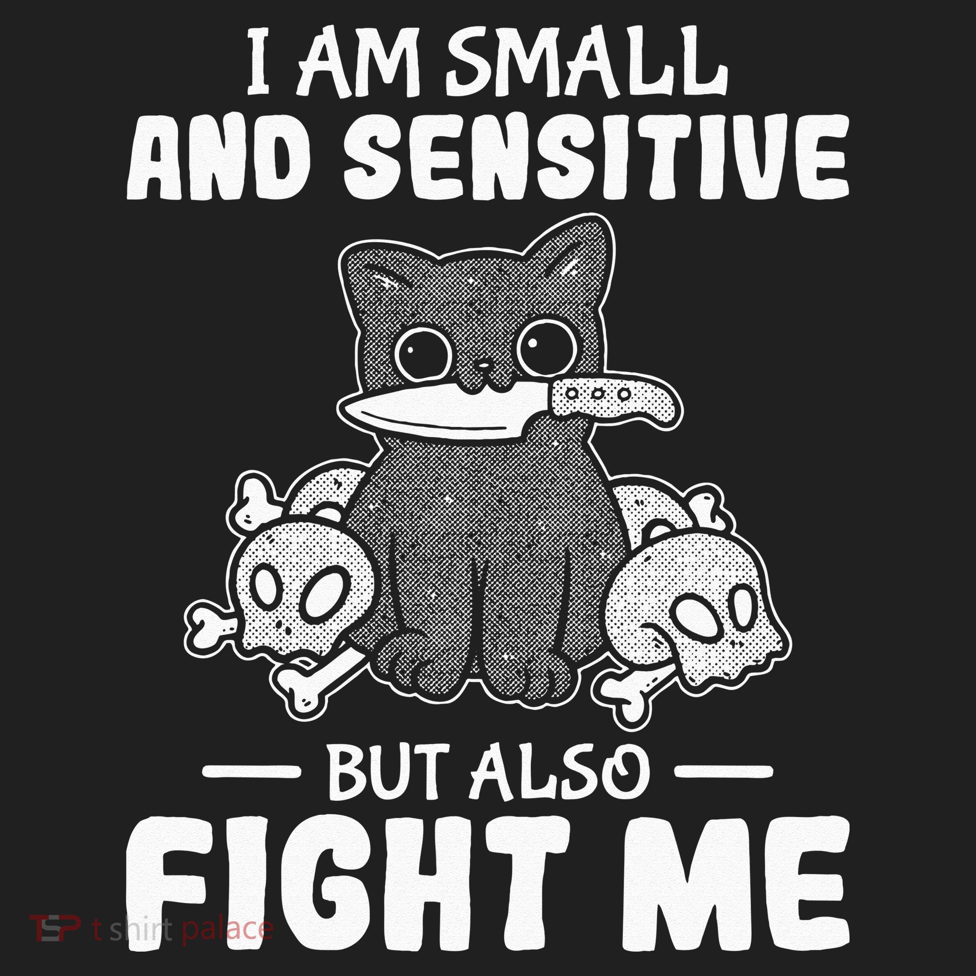 Funny I am small and sensitive but also fight me cat Tumbler