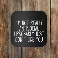 Funny Introvert Antisocial Coaster thumb 0