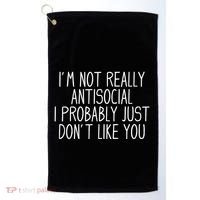 Funny Introvert Antisocial Golf Towel thumb 0