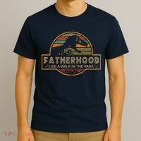 Fatherhood Is A Walk In The Park — Dino FatherS Day T-Shirt thumb 3