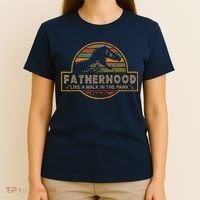 Fatherhood Is A Walk In The Park — Dino FatherS Day T-Shirt thumb 4