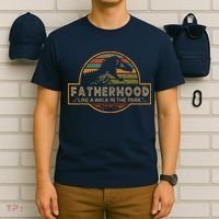 Fatherhood Is A Walk In The Park — Dino FatherS Day T-Shirt thumb 6