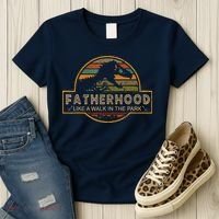 Fatherhood Is A Walk In The Park — Dino FatherS Day Women's T-Shirt thumb 3