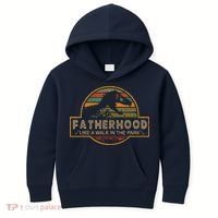 Fatherhood Is A Walk In The Park — Dino FatherS Day Kids Hoodie thumb 0