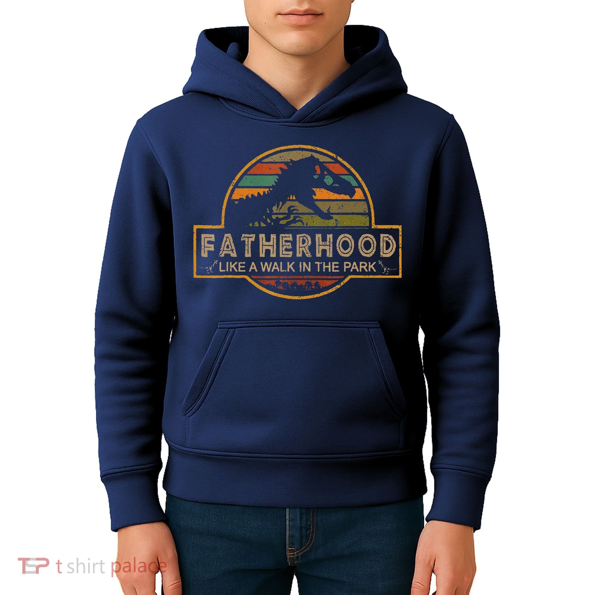Fatherhood Is A Walk In The Park — Dino FatherS Day Kids Hoodie