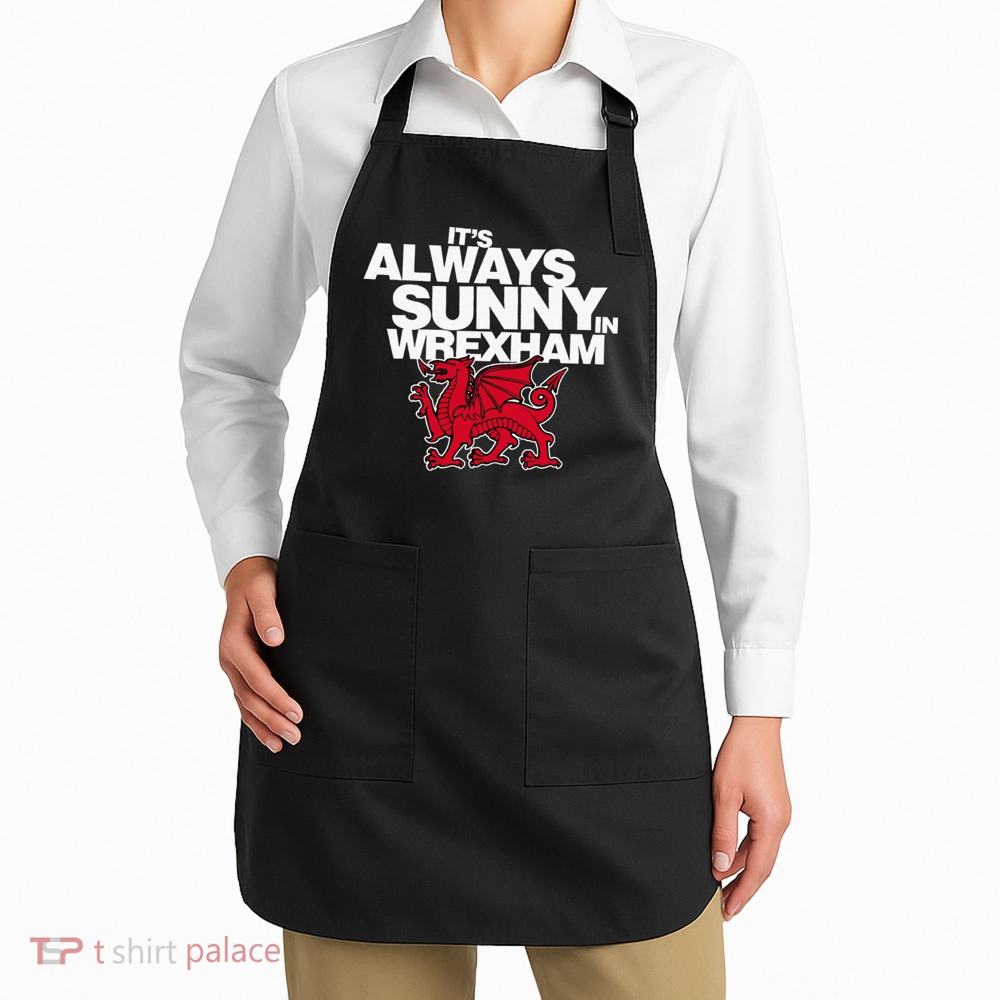 Funny ItS Always Sunny In Wrexham Wales Dragon Apron