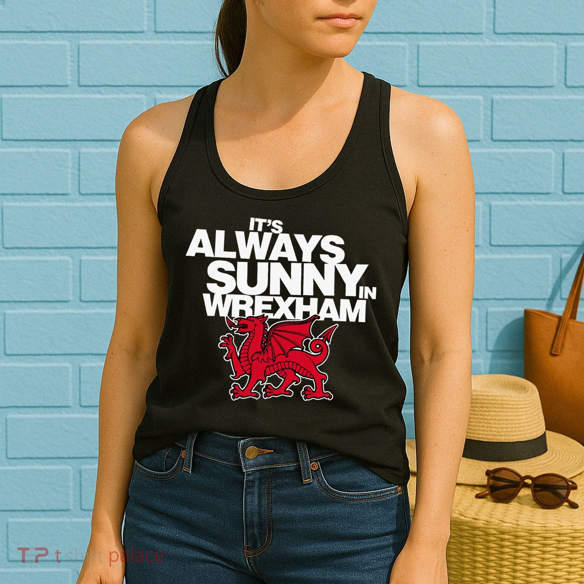 Funny ItS Always Sunny In Wrexham Wales Dragon Women's Tank Top