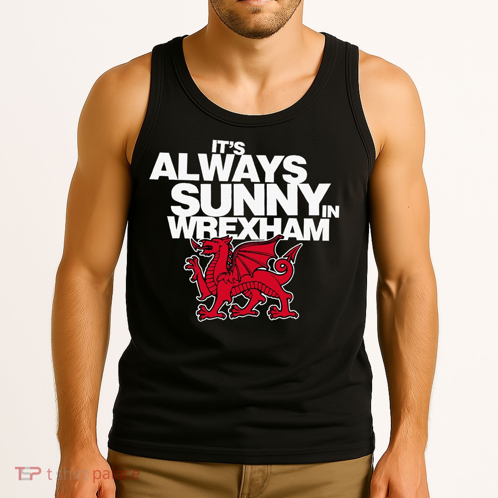 Funny ItS Always Sunny In Wrexham Wales Dragon Tank Top