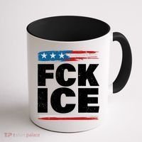 FCK ICE Anti ICE Distressed American Flag Coffee Mug thumb 1